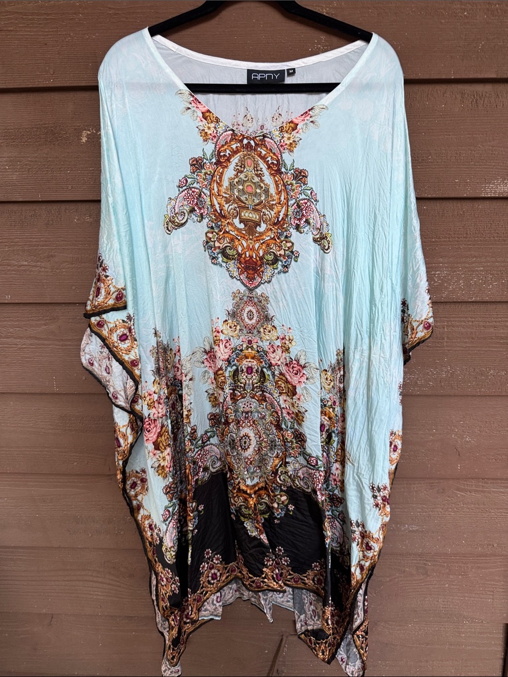 APNY Baroque satin flowy kaftan
